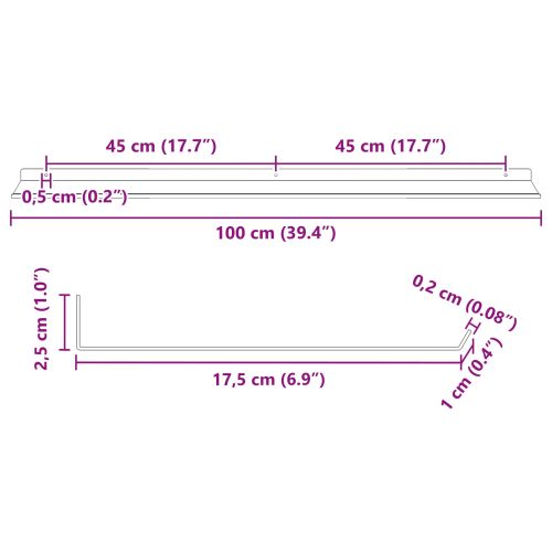 Плаващ рафт 2 pcs Розово 100 x 18 x 2,5 см Стомана