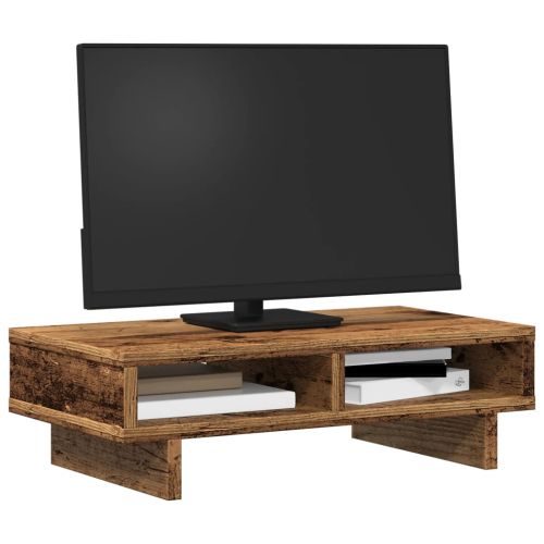 Поставка за монитор, старо дърво, 50x27x15 см, инженерно дърво