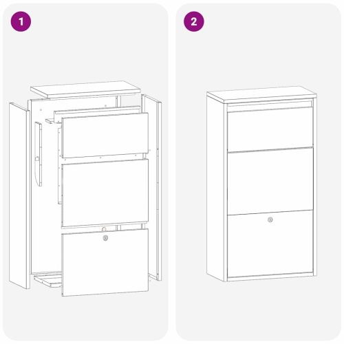 Пощенска кутия за пратки с врата Черно 44 x 22 x 82 см Стомана