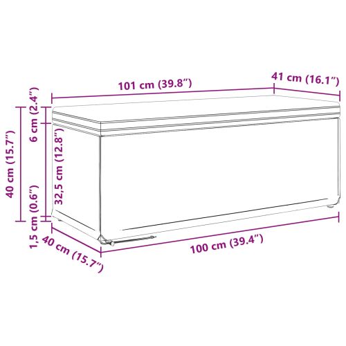 Стук Светлосиво 101 x 41 x 40 см Текстил и конструирано дърво