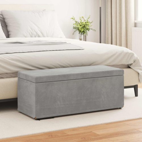 Стук Светлосиво 101 x 41 x 40 см Кадифе и инженерна дървесина