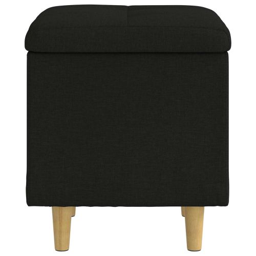 Табуретка с място за съхранение Черен 40 x 40 x 45 cm текстил