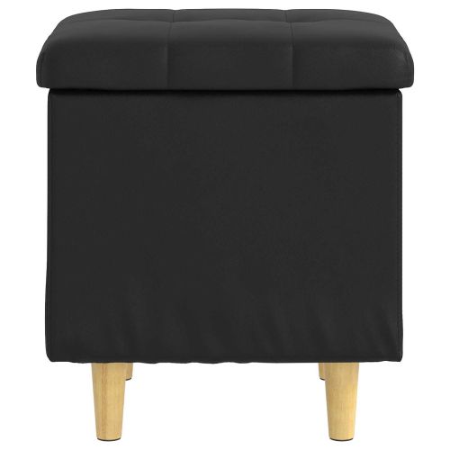 Табуретка с място за съхранение с възглавница Черен Изкуствена