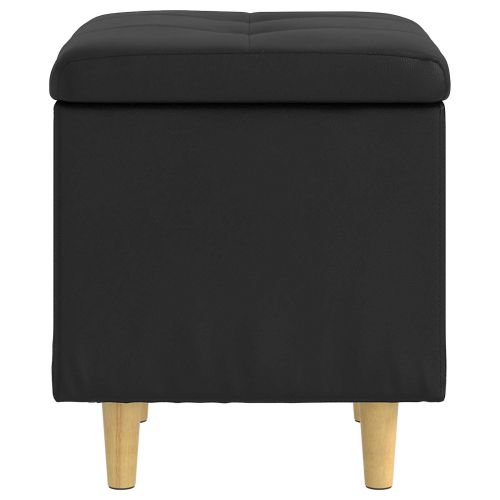 Табуретка с място за съхранение с възглавница Черен Изкуствена
