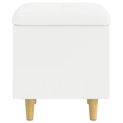 Табуретка с място за съхранение Бял 40 x 40 x 45 cm Изкуствена