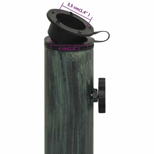 Основа за чадър, зелена, 44x44x31 см, чугун