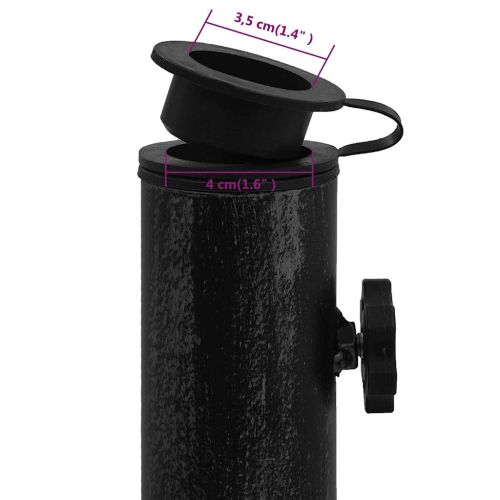 Основа за чадър, черна, 47x47x33 см, чугун