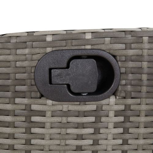 Градински комплект с възглавници, 7 части, бежов полиратан