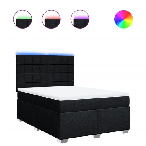 Боксспринг легло с матрак, черно, 140x190 см плат