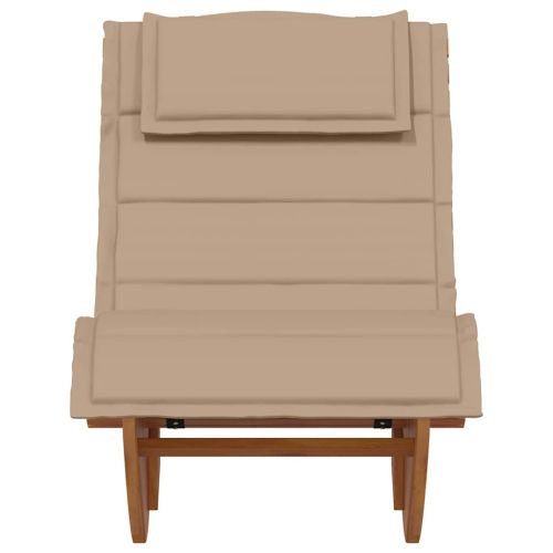 Шезлонг с възглавница 2 pcs Кафяво Солидно акациево дърво