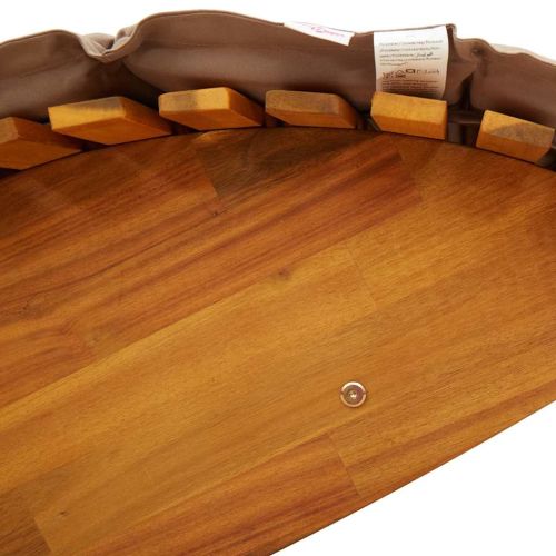 Шезлонг с възглавница 2 pcs Кафяво Солидно акациево дърво