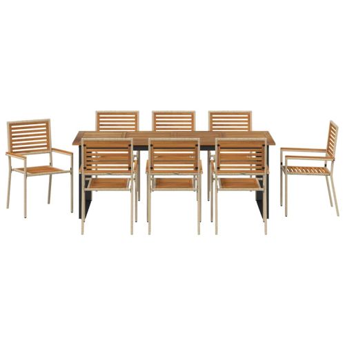 Комплект за хранене в градината 9 pcs Бежово