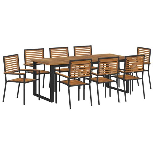 Комплект за хранене в градината 9 pcs Черно