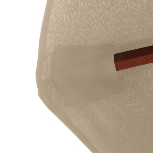 Градински чадър с дървен прът, 350 см, таупе