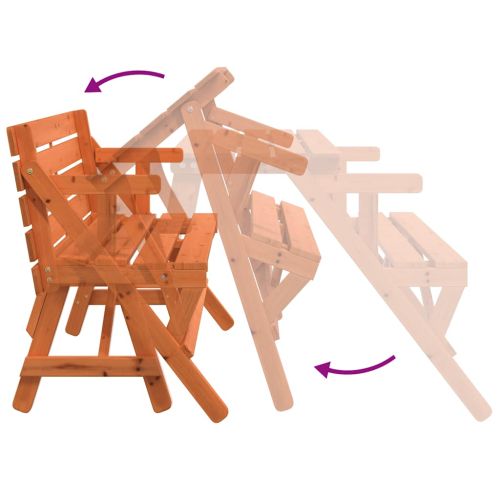 Пикник маса с пейки чамова дървесина масив 2 в 1 конвертируема