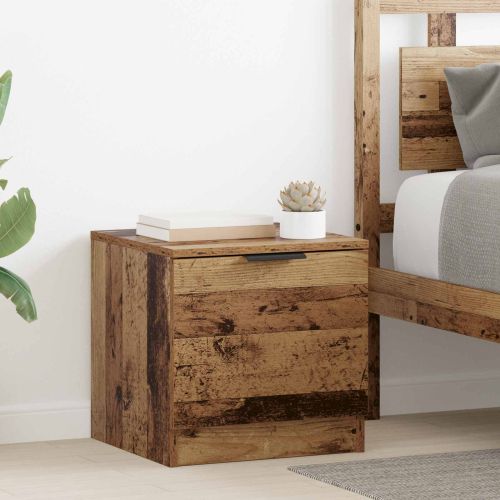 Шкаф за легло 2 pcs Старо дърво 40 x 39 x 40см Инженерно дърво