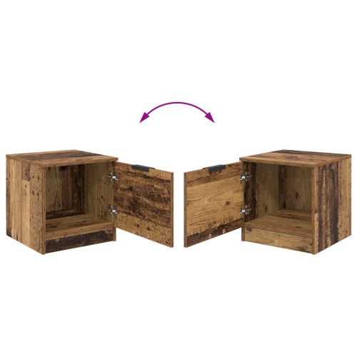 Шкаф за легло 2 pcs Старо дърво 40 x 39 x 40см Инженерно дърво