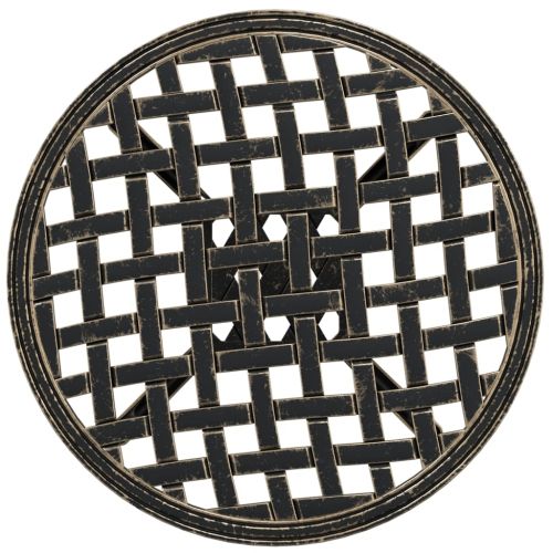 Градинска маса, бронз, Ø48x53 см, лят алуминий