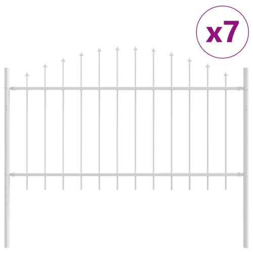 Градска ограда 7 pcs Бяло 170 x 140 см