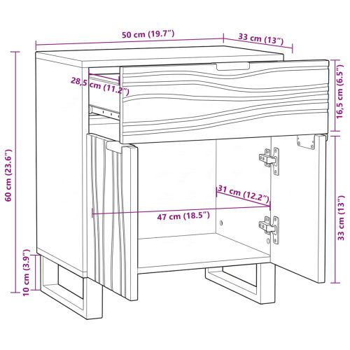 Нощен шкаф Орех 50 x 33 x 60 см Инженерна дървесина