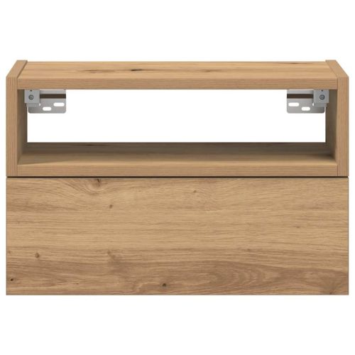 Нощни шкафчета за стенен монтаж, 2 бр, дъб артизан 45x26x28,5см