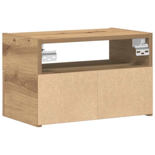 Нощни шкафчета за стенен монтаж, 2 бр, дъб артизан 45x26x28,5см