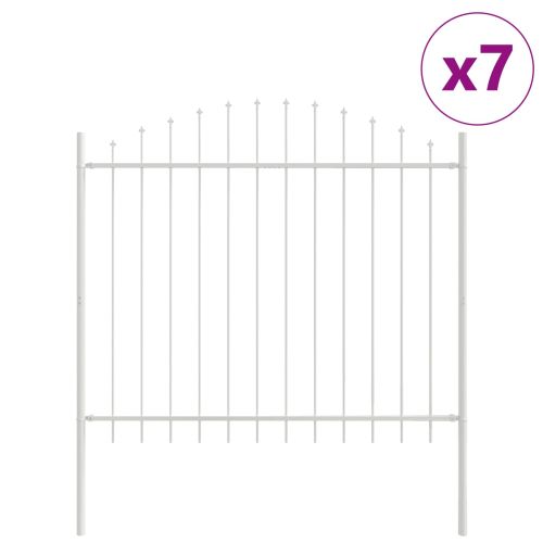 Градска ограда 7 pcs Бяло 170 x 165 см