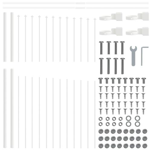 Градска ограда 7 pcs Бяло 170 x 165 см