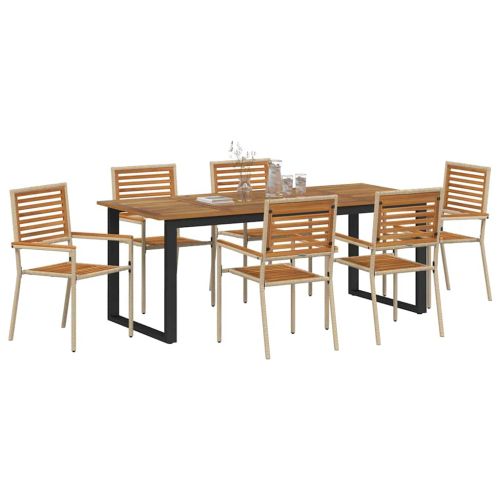 Комплект за хранене в градината 7 pcs Бежово