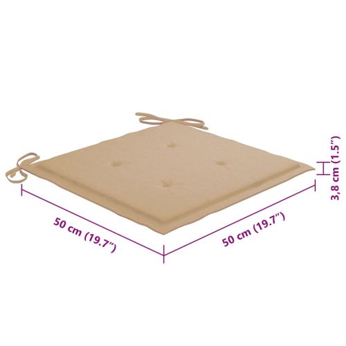 Градински столове с възглавници, 8 бр, акация масив