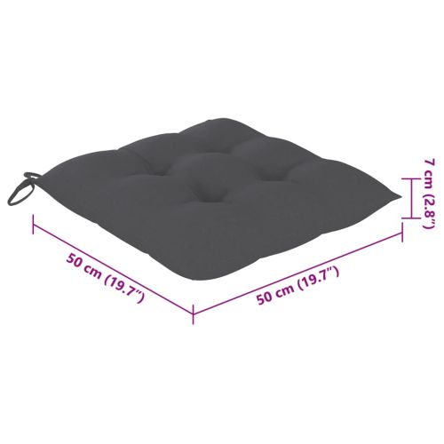 Градински столове с възглавници, 8 бр, акация масив