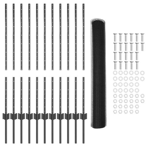 Ограда с пост Сив 1 x 25 m Стомана