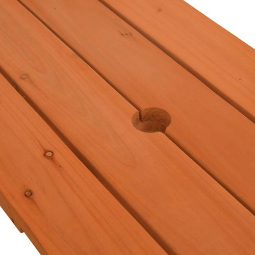 Пикник маса за 4 деца, с отвор за чадър, чамова дървесина масив