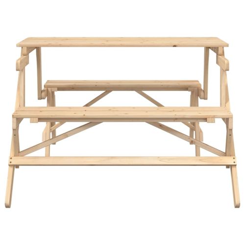 Пикник маса с пейки чамова дървесина масив 2 в 1 конвертируема