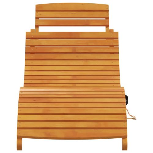 Шезлонг 2 pcs Кафяво 55 x 184 x 64 см Солидно акациево дърво