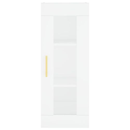 Висок шкаф, бял, 34,5x34x180 см, инженерно дърво