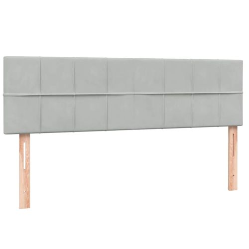 Боксспринг легло с матрак, светлосиво, 160x220 см, кадифе