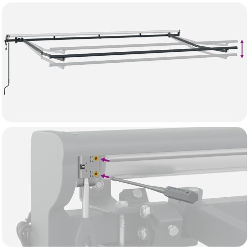Сгъваем навес Синьо и бяло 350 x 200 cm Полиестер и алуминий