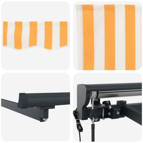 Рамка за сенник Жълт и бял 300 x 250 cm Полиестер с PU покритие