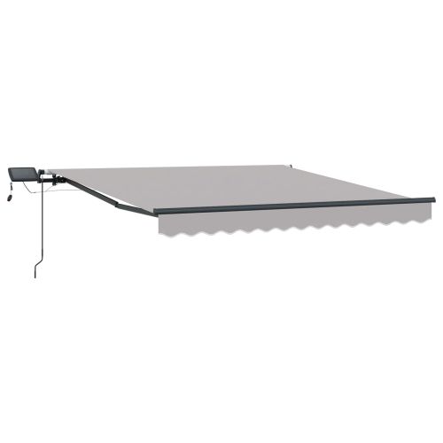 Прибираща се тента Светлосиво 300 x 250 cm Тъкан и алуминий