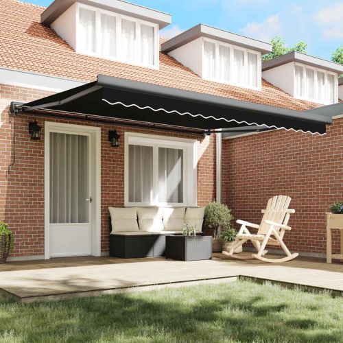 Сенник Черно 400 × 300 cm Полиестер и алуминий