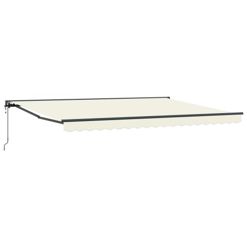 Сгъваем навес Крем 450 × 300 cm Алуминий и Тъкан
