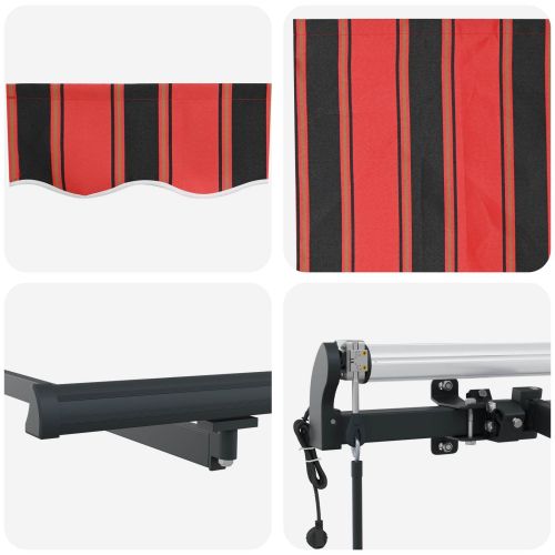 Сгъваем навес Оранжево и кафяво 500 × 300 cm Тъкан и алуминий