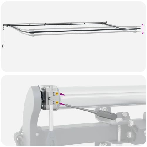 Сгъваем навес Оранжево и кафяво 600 × 350 cm Тъкан и алуминий