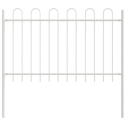 Градска ограда 9 pcs Бяло 15,3 x 1 м Прахово боядисана стомана