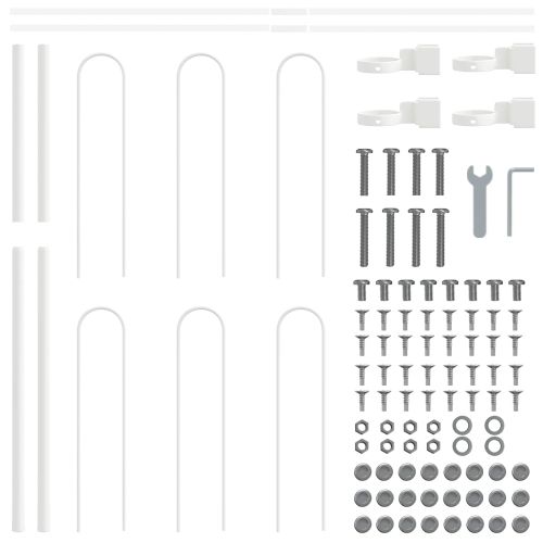 Градска ограда 9 pcs Бяло 15,3 x 1 м Прахово боядисана стомана