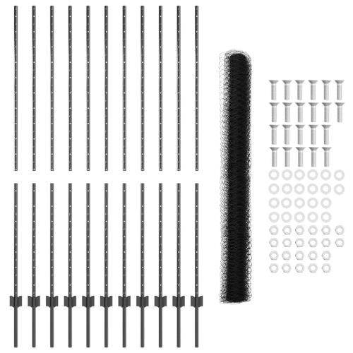 Ограда с пост Сив 1,5 x 25 m Стомана