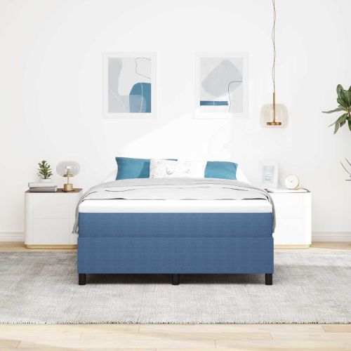 Платформено легло Синьо 140 x 190 cm Кордюрова тъкан
