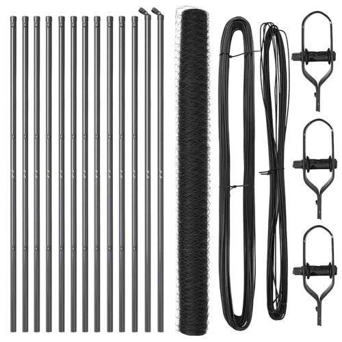 Стълб за ограда. Сив 25 x 1,5 м (50 мм мрежа) Стомана