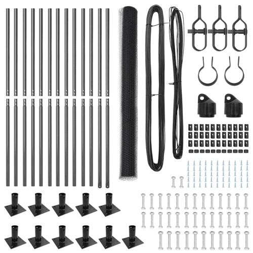 Стълб за ограда. Сив 25 x 1,5 м (25 мм мрежа) Стомана